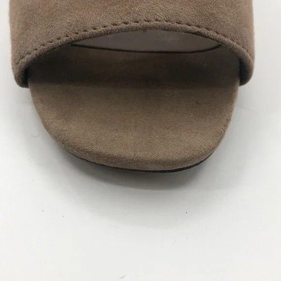 Aldo Womens Mules Slides Sandals Shoes Sz 6 Tan Suede Chunky Heel 2.5" Open Toe - Picture 12 of 13